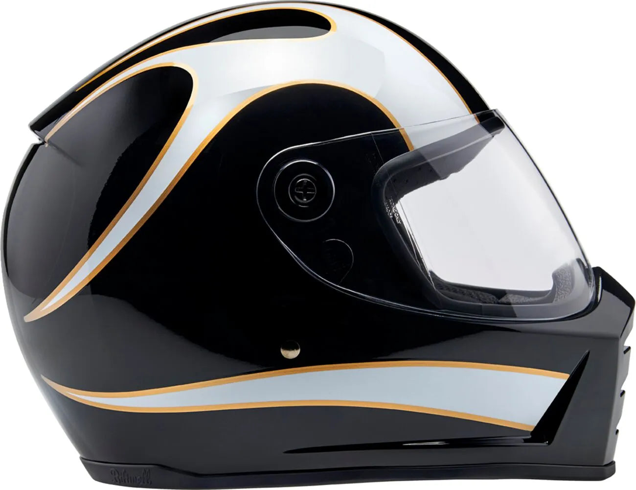 HELMET LANESPLITTER GLOSS BLACK/WHITE W/ FLAMES