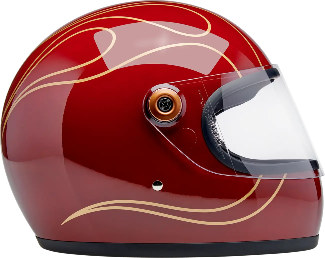 HELMET GRINGO S GLOSS GARNET RED W/ FLAMES