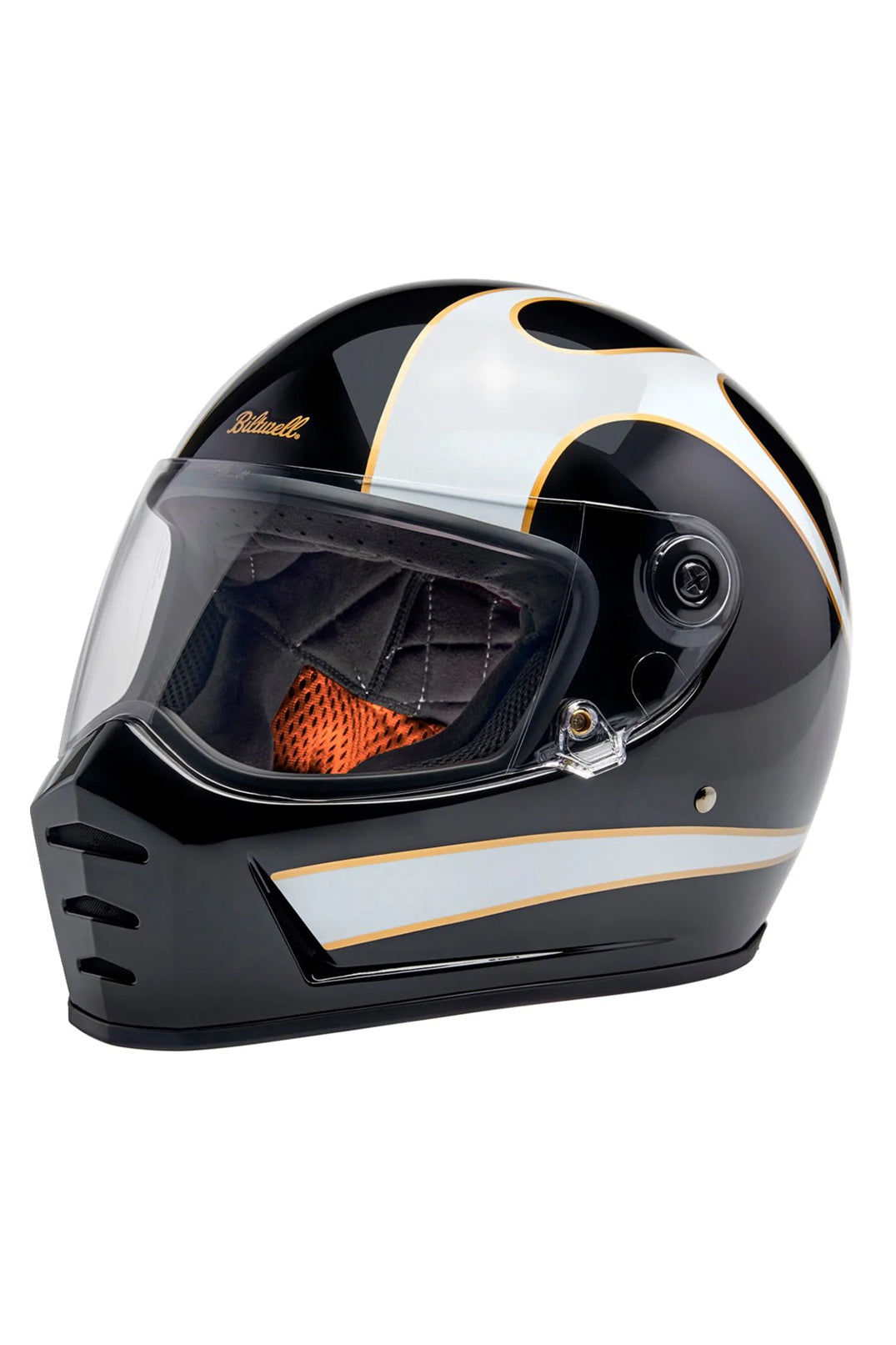 HELMET LANESPLITTER GLOSS BLACK/WHITE W/ FLAMES