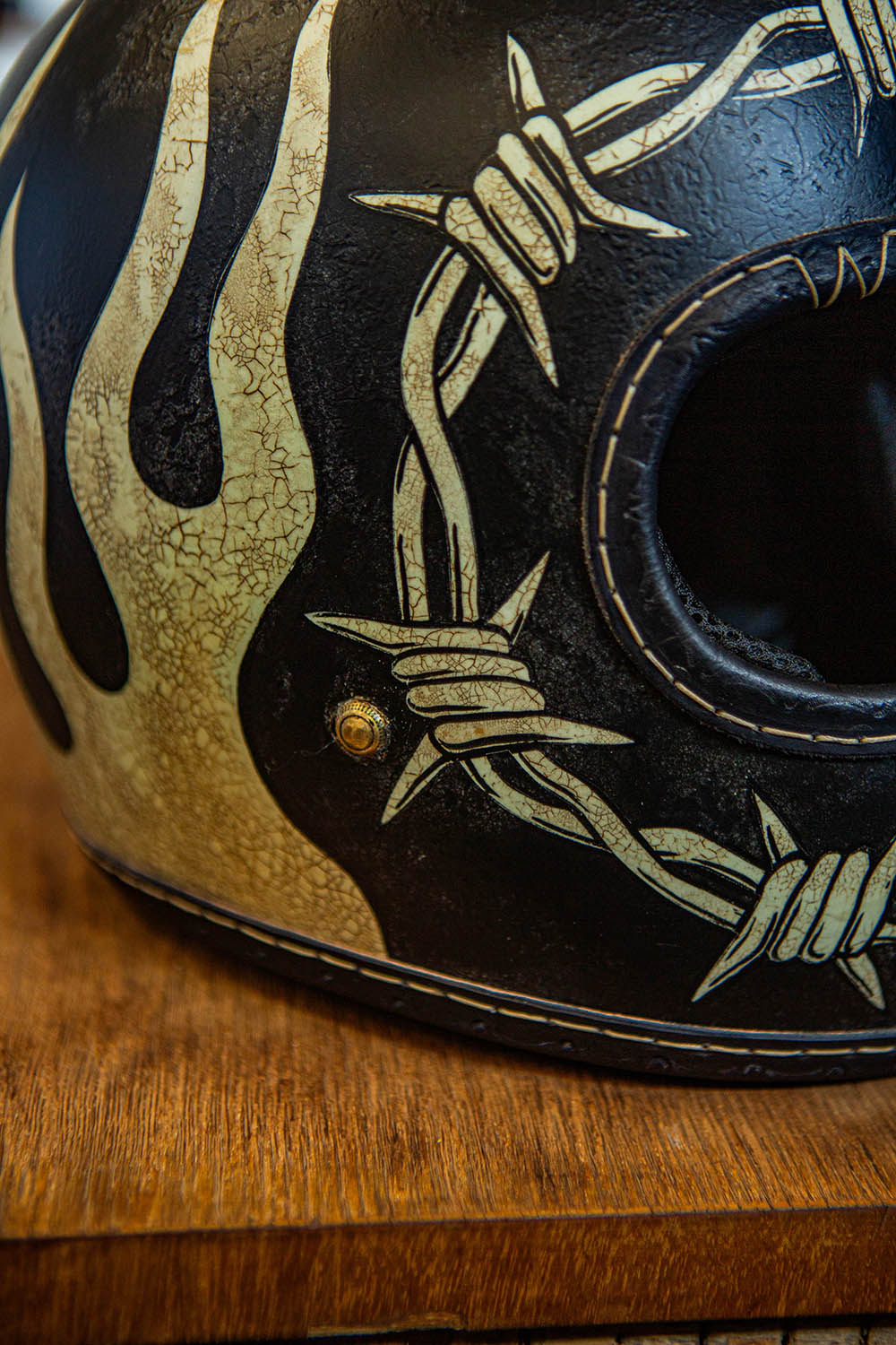 Custom Helmet BARBED WIRE