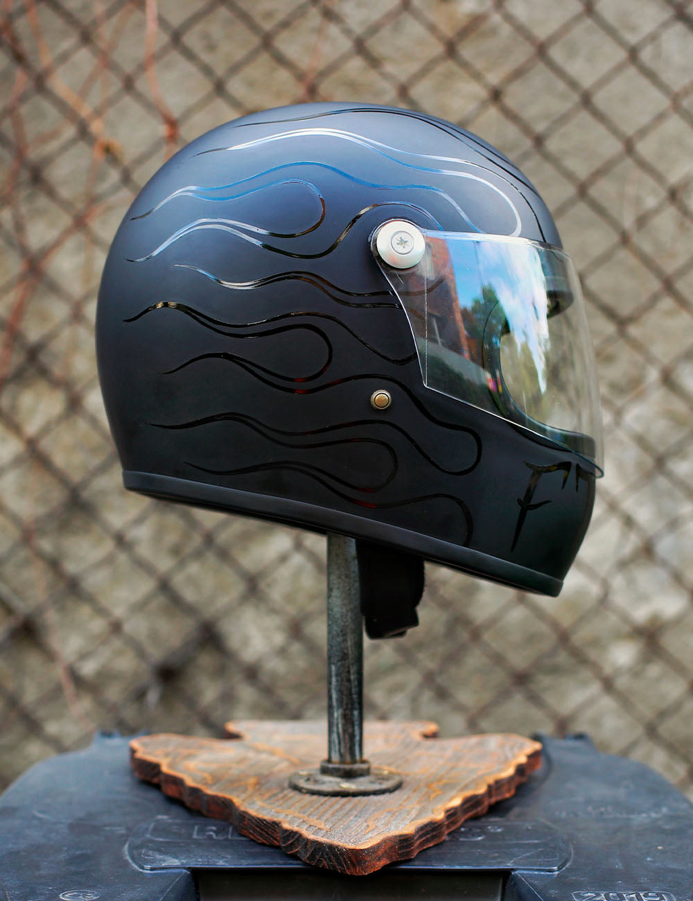black helmet motorcycle Custom helmet BLACK SPIRIT