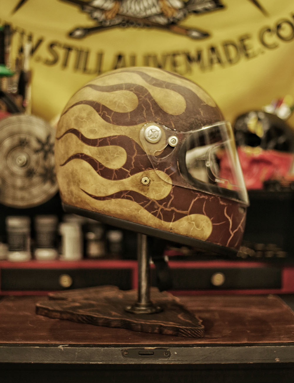 Custom helmet INDIAN MAROON WHITE – MF Customs