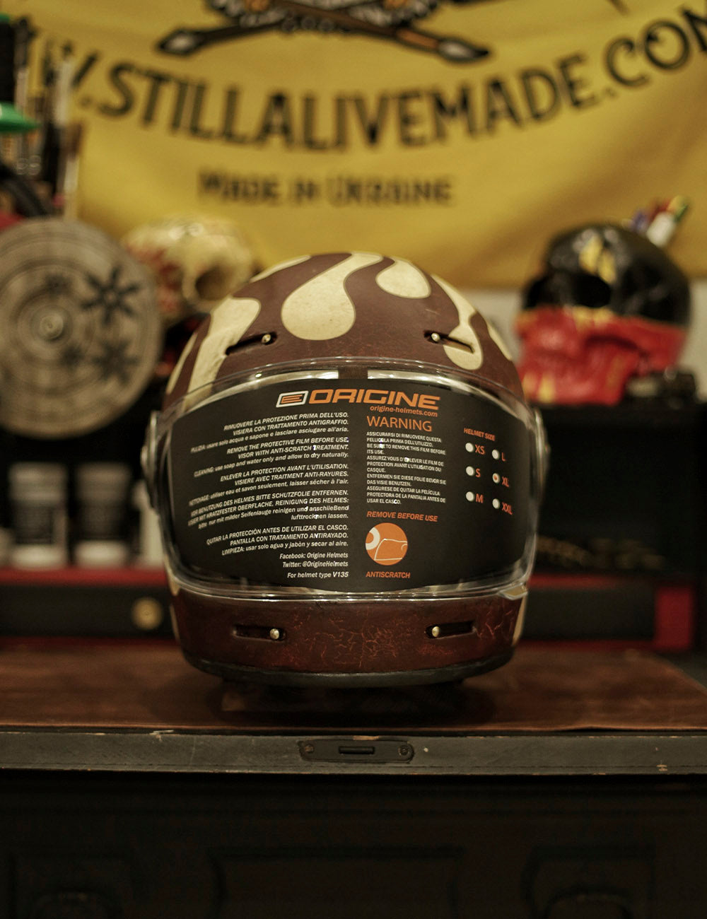 Custom helmet INDIAN MAROON / WHITE