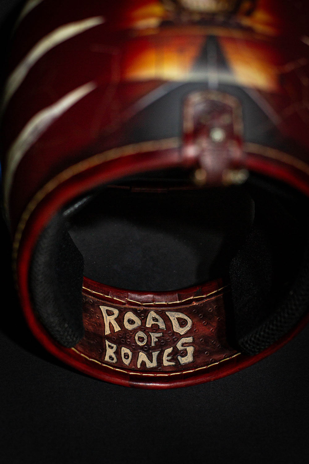 Custom helmet ROAD OF BONES Glowing Night