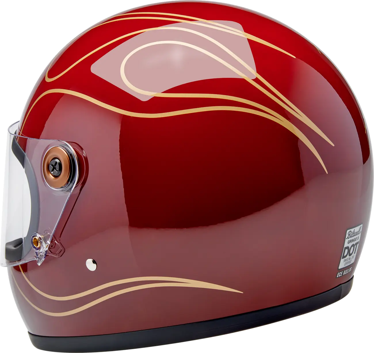 HELMET GRINGO S GLOSS GARNET RED W/ FLAMES