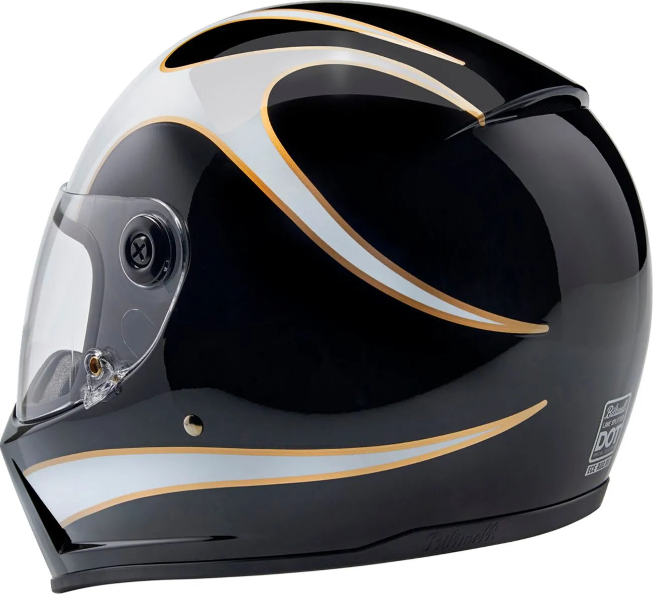 HELMET LANESPLITTER GLOSS BLACK/WHITE W/ FLAMES