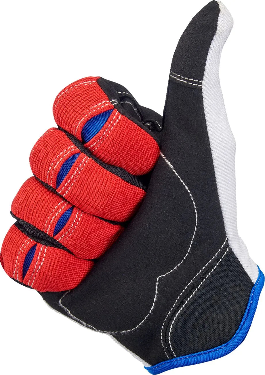 GLOVES MOTO RD/WH/BL
