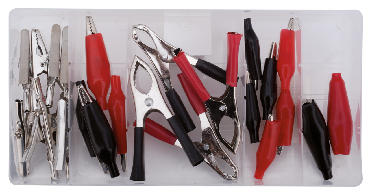 24-PIECE ALLIGATOR STYLE ELECTRIC CLIP ASSORTMENT