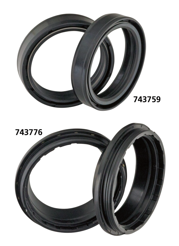 INDIVIDUAL FRONT FORK OIL SEAL & O-RINGS - Fork seals (sold in pairs), 43mm forks on XB12S Lightning 2009 | Dyna | EV | RH Sportster | Softail | Sportster | Street | Touring | V-Rod