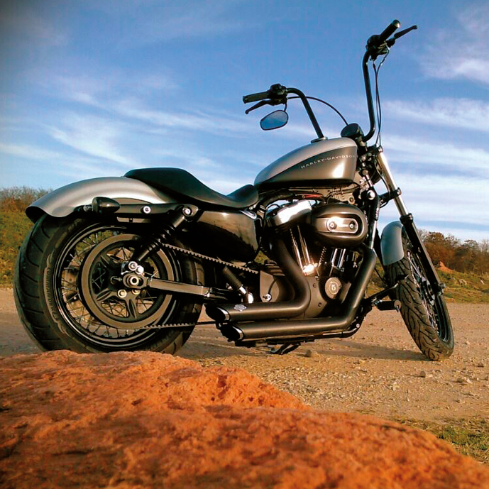 BURLY NARROW APE HANGERS FOR ONE INCH DIAMETER RISERS | Big Twin | Dyna | FX | FXR | KH | Kingpin | KR | Servi-Car | Softail | Sportster | Touring | XR