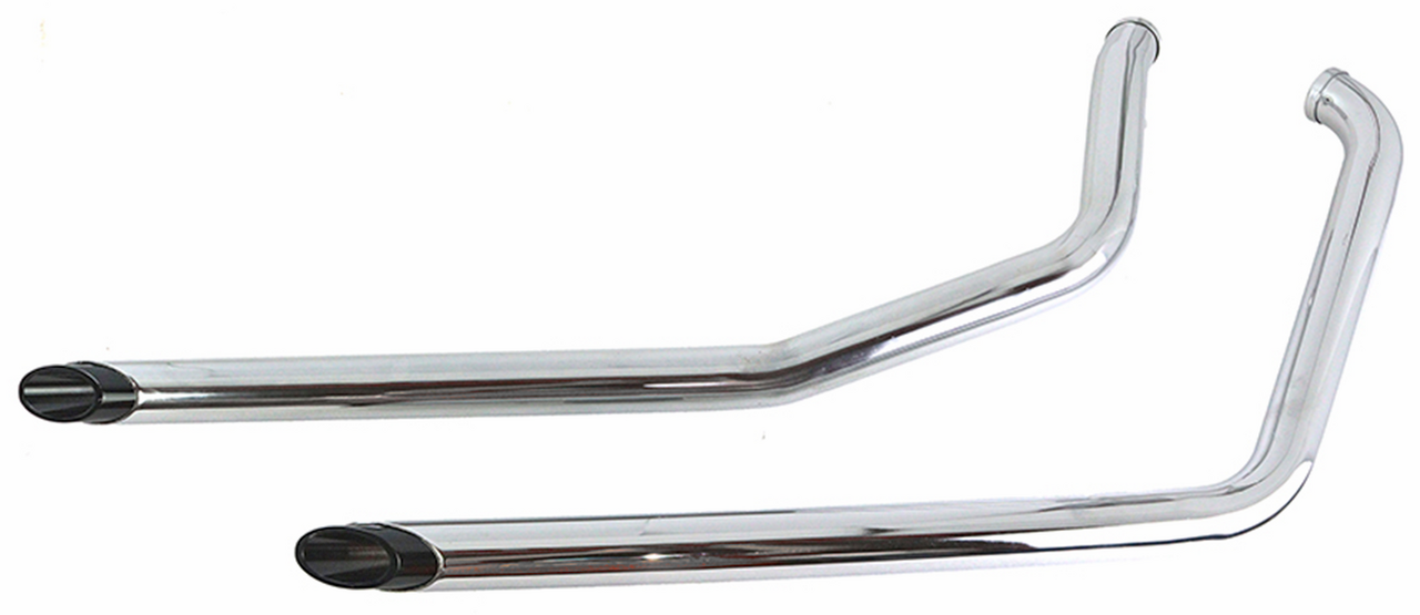 DRAG PIPE SET WITH SHORT BLACK SLASH TIPS | Softail