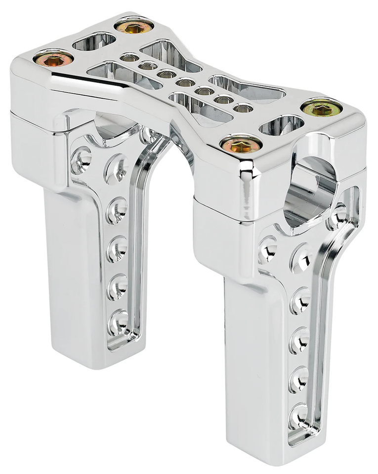 JOKER MACHINE BRIDGE CLAMP RISERS | Big Twin | Dyna | FX | FXR | Servi-Car | Softail | Sportster | Touring | Trike