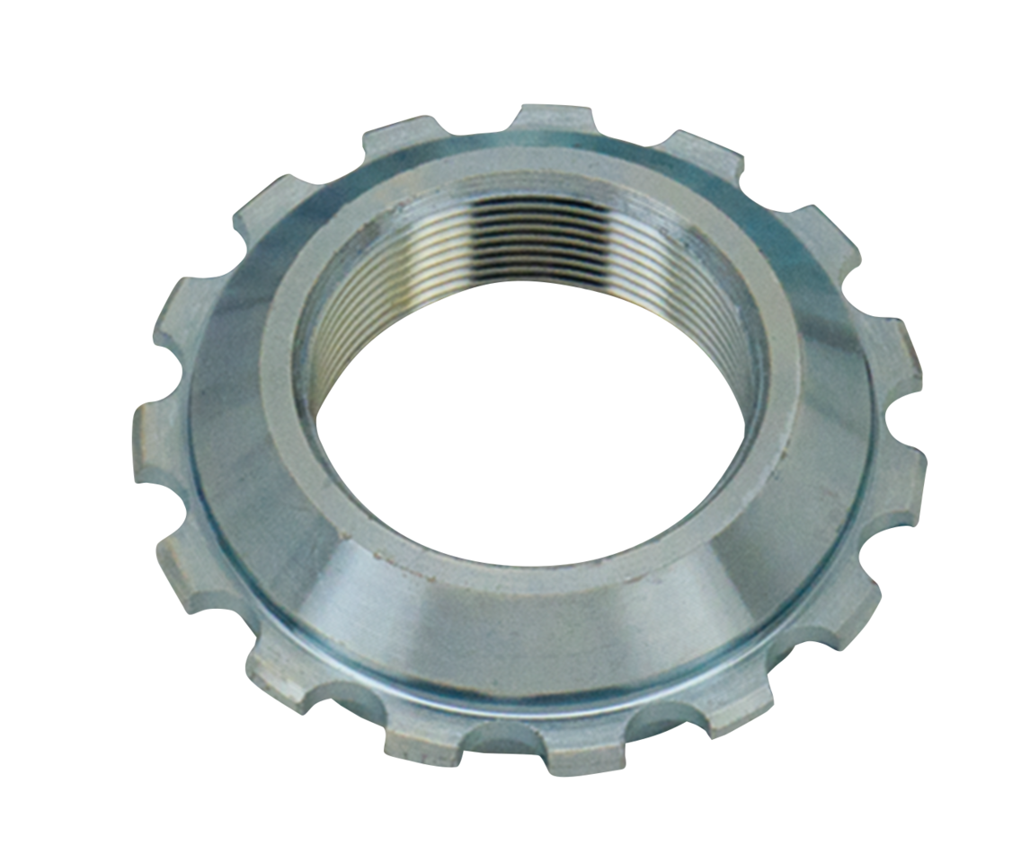 BEARING STEM JAM NUT - Fits 4-speed Big Twin 1949-1984, FXDWG 1993-2005 & Softail 1984-2006, except FXSTD 2000-2006, zinc, V-Twin Mfg. (OEM 48330-48A)
Replacements for the seated nut on top of the fork stem bearing.