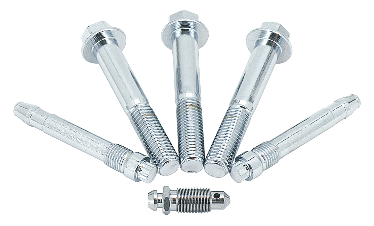 CHROME FRONT AND REAR BRAKE CALIPER HARDWARE | Dyna | FXR | Softail | Sportster | Touring | V-Rod
