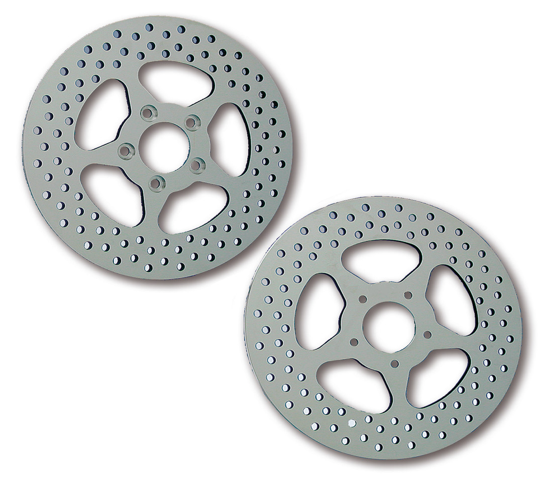 REV"O"LUTION POLISHED 5 POINT STAR DISC BRAKE ROTORS | Dyna | FXR | Softail | Sportster | Touring