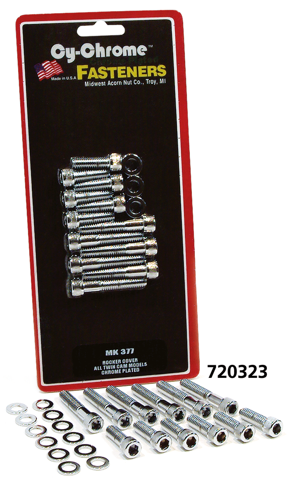 CHROME ROCKER COVER SCREW KITS | Big Twin | FX | FXR | Softail | Sportster | Touring
