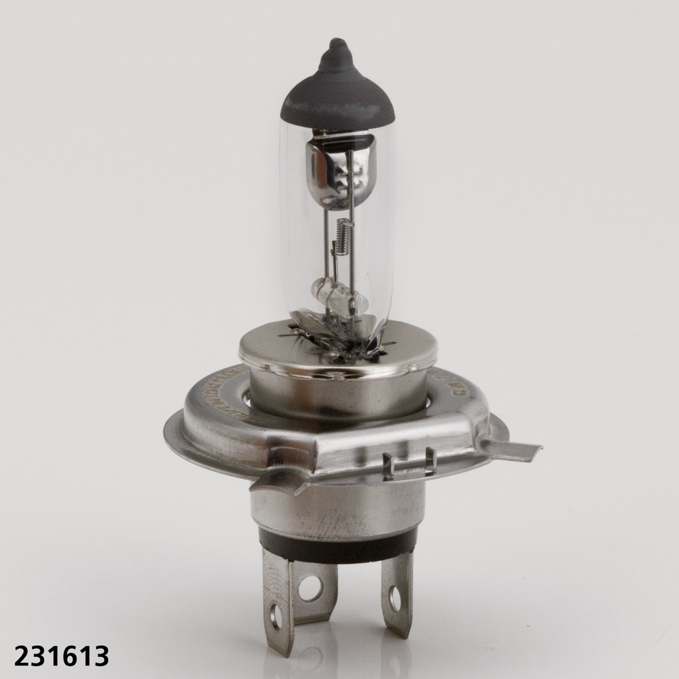 H4 BULB FOR HALOGEN HEADLIGHT - Replacement bulb, 12 Volt 60/55 Watt H4, halogen, EC approved
Replacement bulbs for all H4 type light units. Resistant to vibration and shock. Specially designed and developed for motorcycle use.