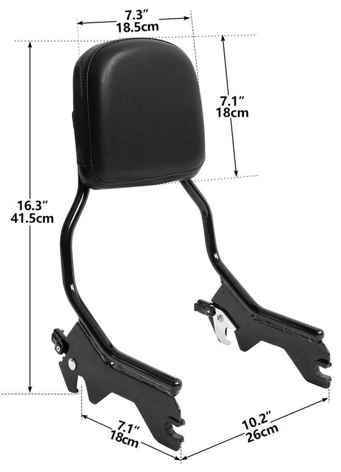 DETACHABLE ONE PIECE SISSY BAR FOR DELUXE, HERITAGE, SLIM, STREET BOB & STANDARD | Softail