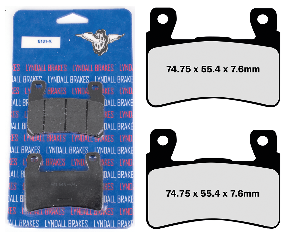 LYNDALL BRAKE PAD SETS, FRONT | Adventure Touring | Challenger | EV | FTR | Pursuit | RH Sportster | Touring