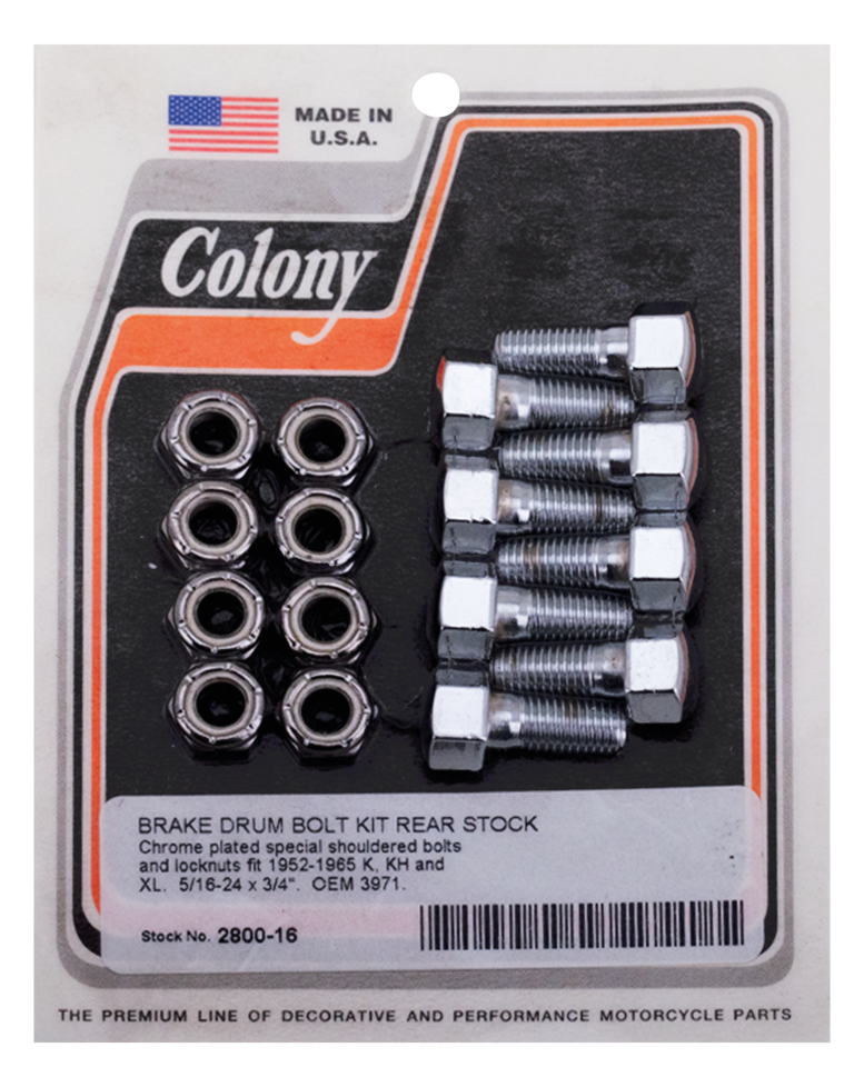 COLONY BRAKE DRUM BOLT KITS | KH | Sportster