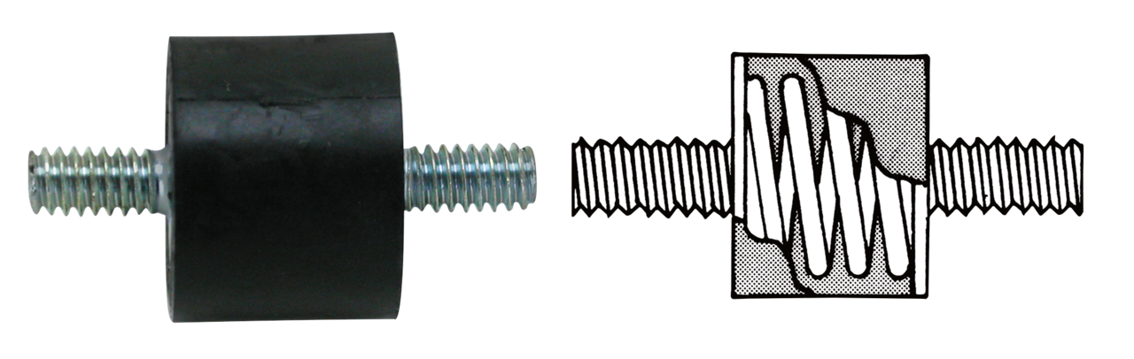 HEAVY-DUTY RUBBER MOUNTS WITH STUDS