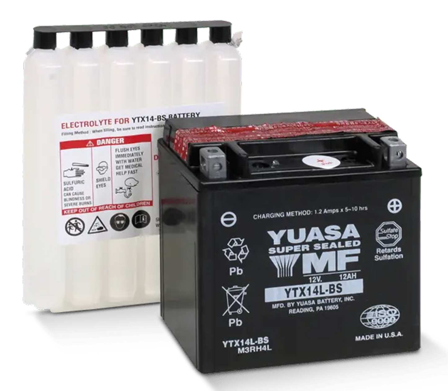 YUASA "V-FORCE" HIGH OUTPUT MAINTENANCE FREE BATTERIES | Adventure Touring | RH Sportster | Sportster