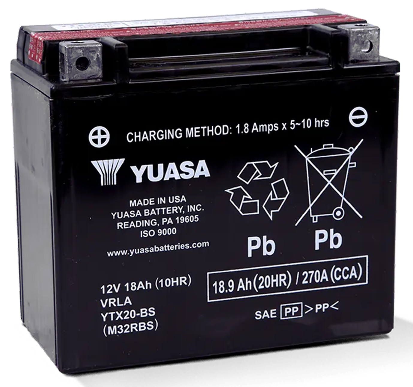 YUASA "V-FORCE" HIGH OUTPUT MAINTENANCE FREE BATTERIES | Adventure Touring | RH Sportster | Sportster