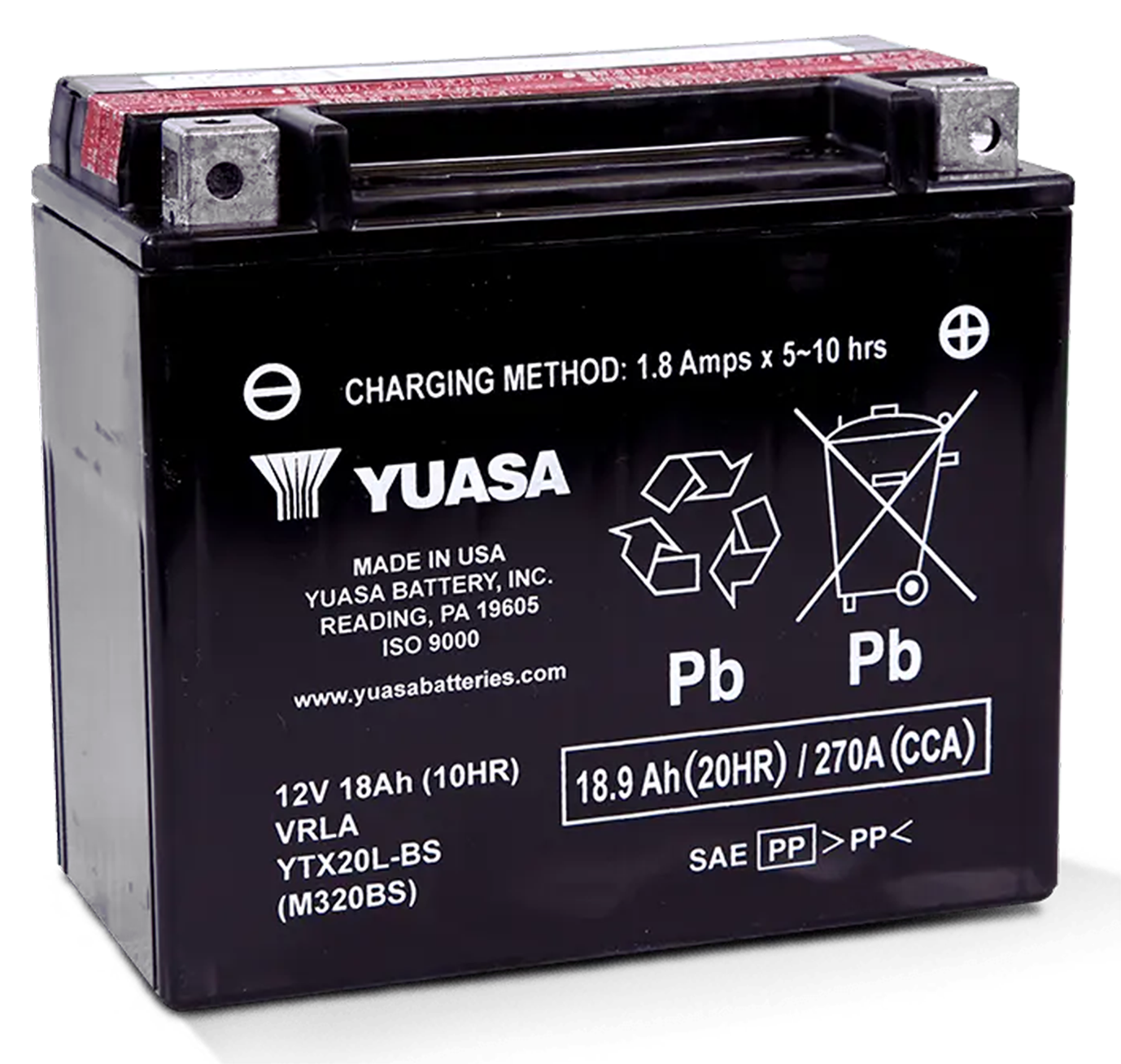 YUASA "V-FORCE" HIGH OUTPUT MAINTENANCE FREE BATTERIES | Adventure Touring | RH Sportster | Sportster