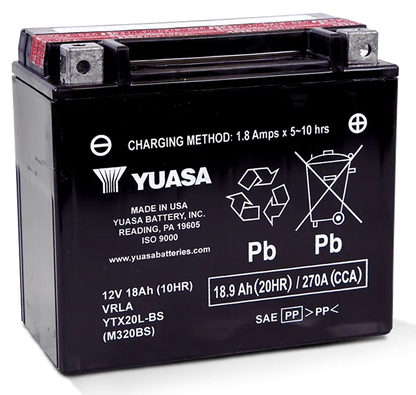 YUASA "V-FORCE" HIGH OUTPUT MAINTENANCE FREE BATTERIES | Adventure Touring | RH Sportster | Sportster