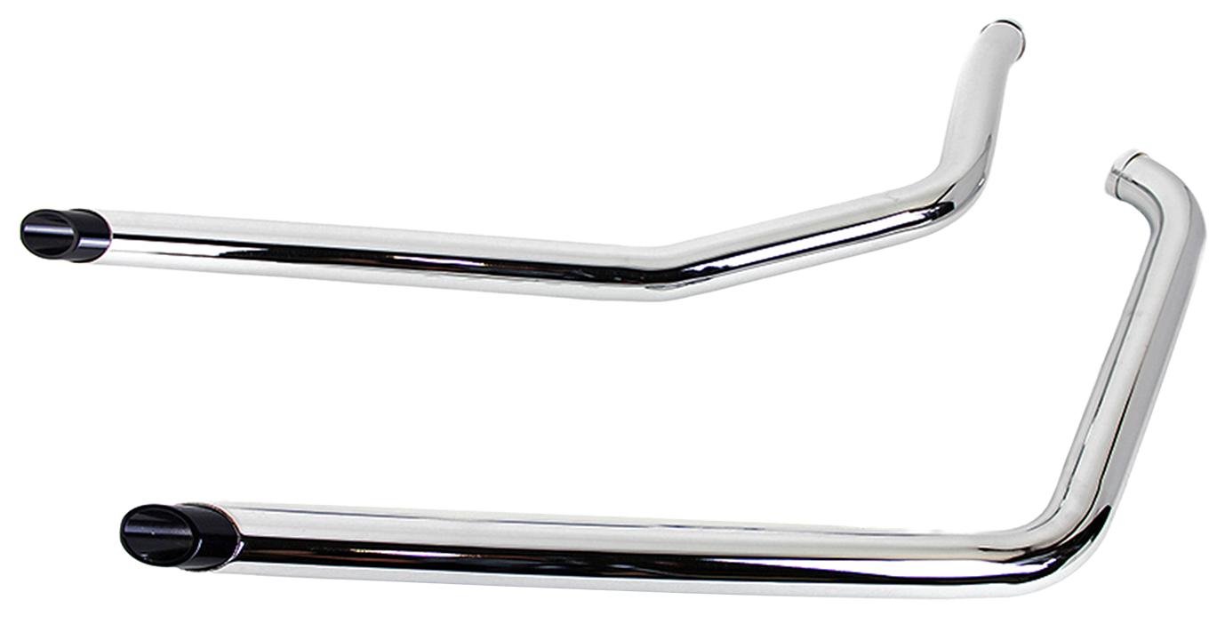 DRAG PIPE SET WITH SHORT BLACK SLASH TIPS | Softail