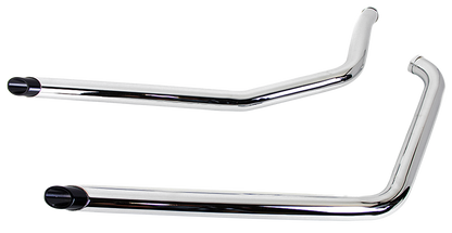 DRAG PIPE SET WITH SHORT BLACK SLASH TIPS | Softail
