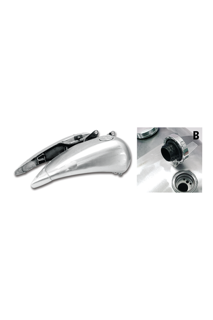4" STRETCHED STEEL FLAT-SIDE GAS TANK FOR SOFTAILS 4.2 gallon (15.9L.) (style B)