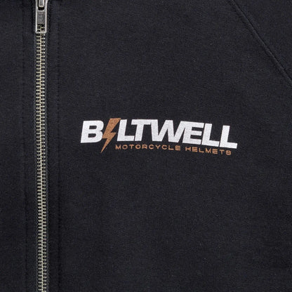 HOODIE BOLTS ZIP BLACK