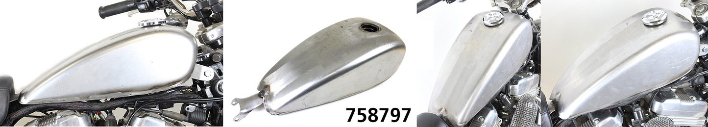 REPLICA XL 2 GALLON STEEL GAS TANK RAW 2007-2022 (Style B)