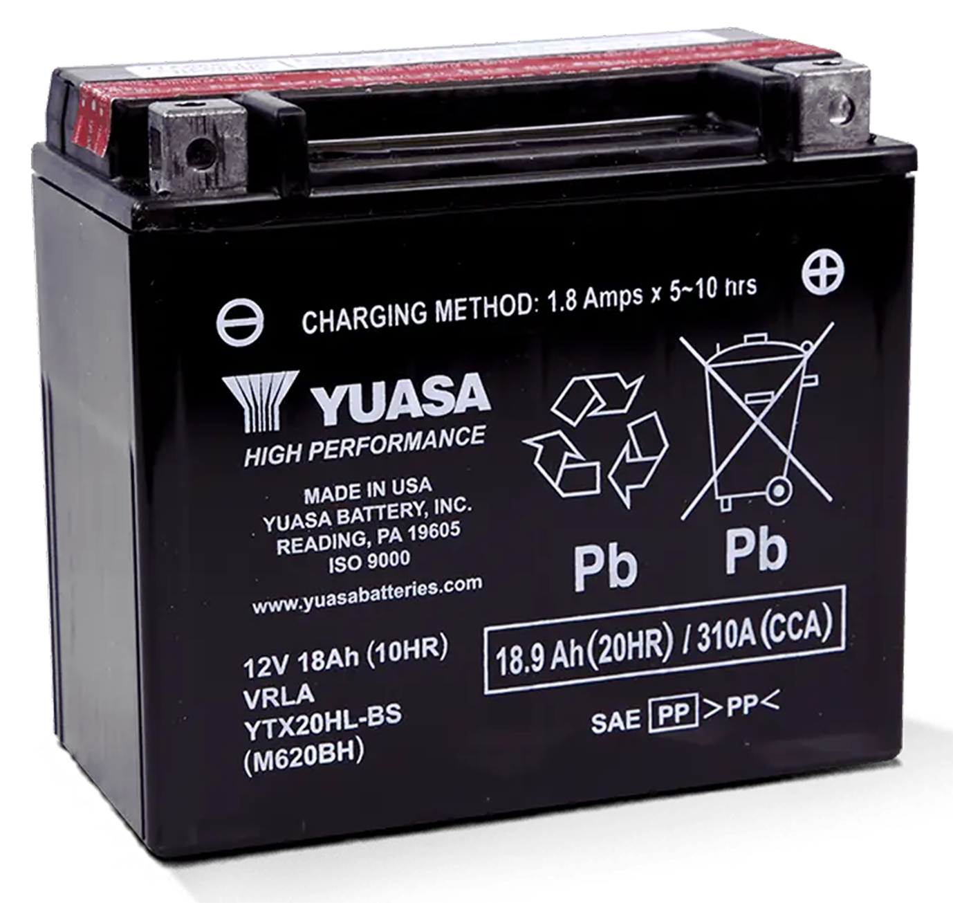 YUASA "V-FORCE" HIGH OUTPUT MAINTENANCE FREE BATTERIES | Adventure Touring | RH Sportster | Sportster