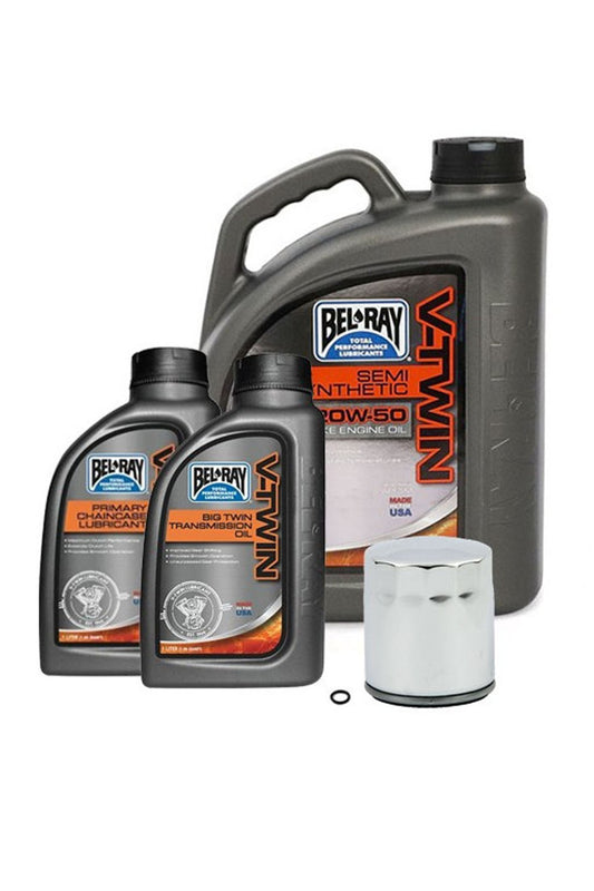 Bell-Ray V-Tvin Oil SEMI-SYNTHETIC Change Kit + Oil Filter TWIN CAM