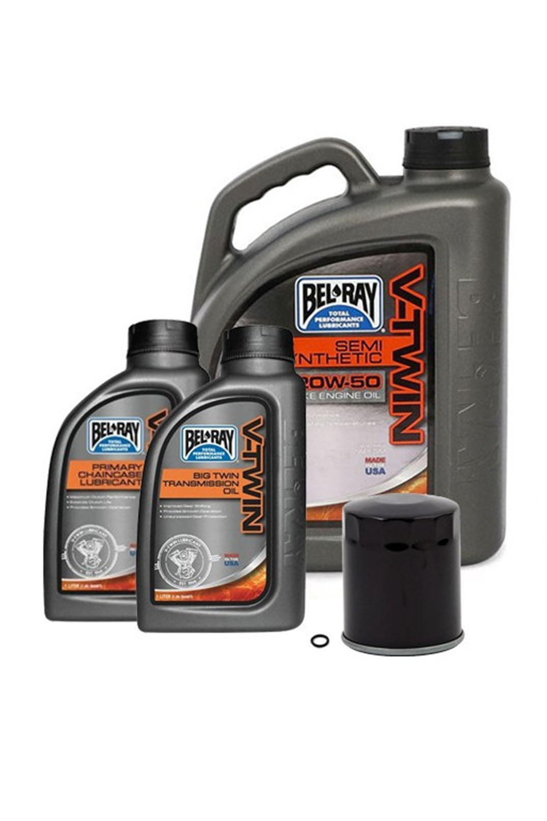 Bell-Ray V-Tvin Oil SEMI-SYNTHETIC Change Kit + Oil Filter TWIN CAM