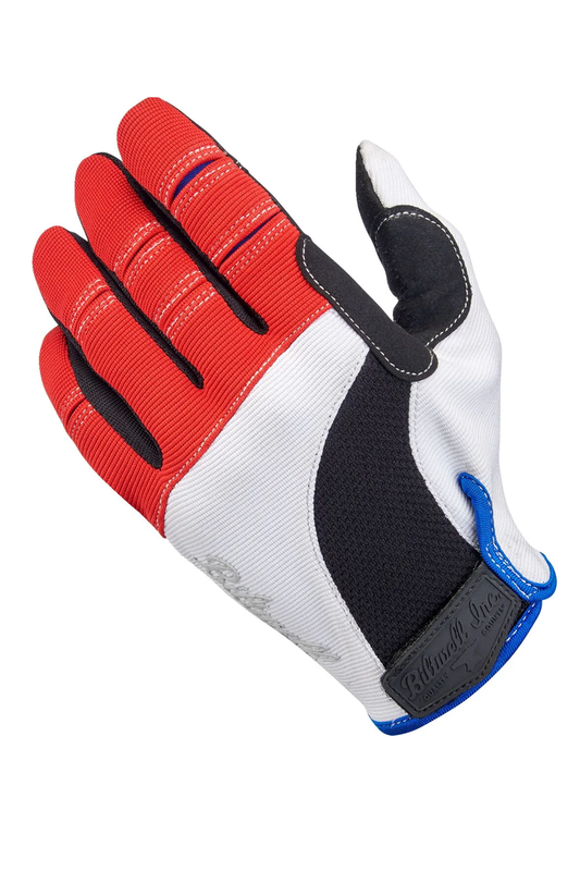 GLOVES MOTO RD/WH/BL