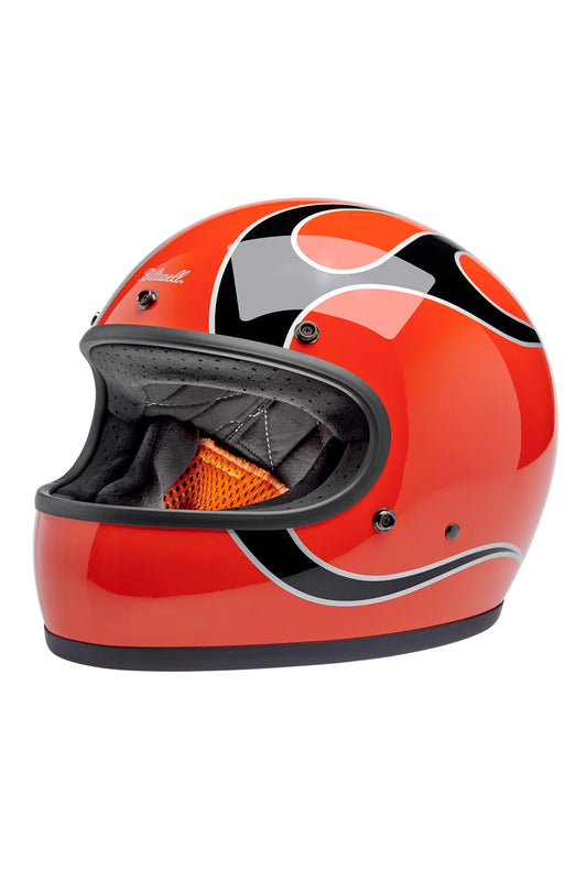 HELMET GRINGO COMPETITION ORANGE W/ FLAMES