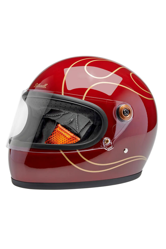 HELMET GRINGO S GLOSS GARNET RED W/ FLAMES