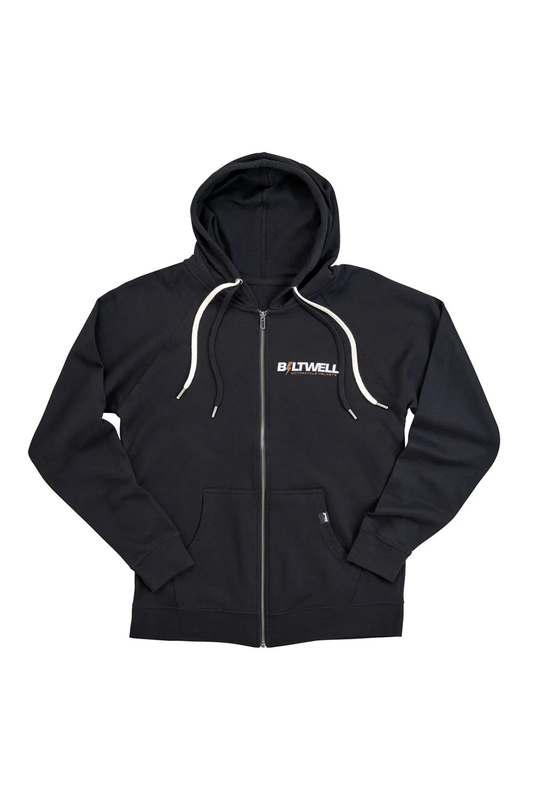 HOODIE BOLTS ZIP BLACK