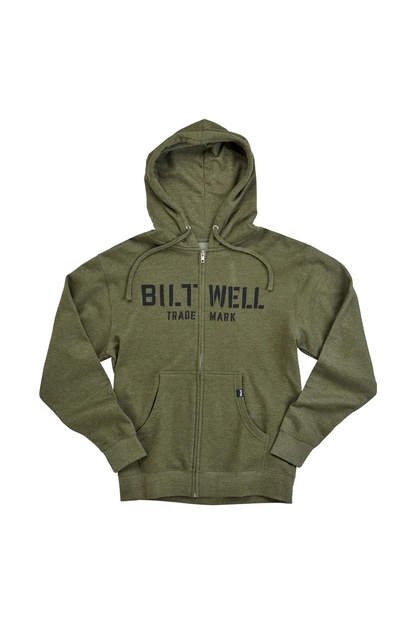 HOODIE STENCIL ZIP OLIVE