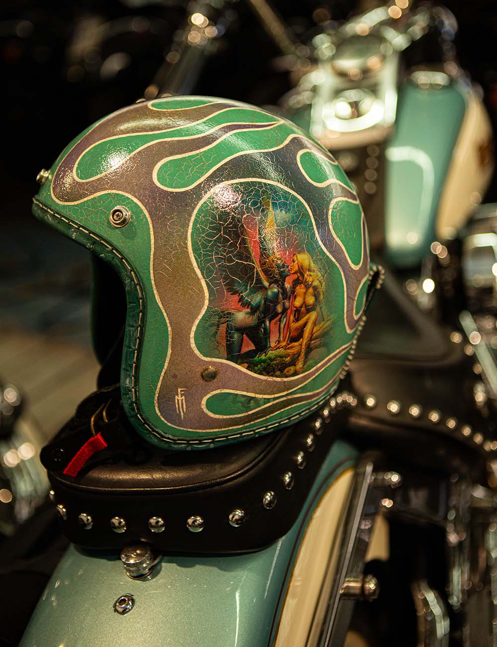custom colored motorcycle helmets Hand Painted Koi Fish Helmet S1602 Personalized Motorcycle Helmet -