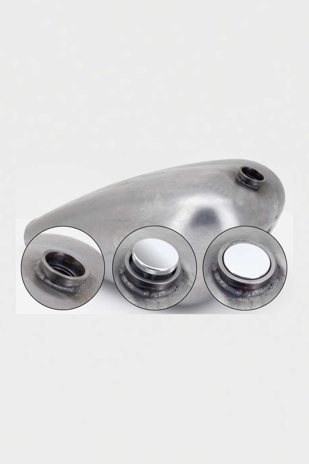 IMAGE SERIES 3" STRETCHED CHOPPER TANKS Complete with raised bung chrome