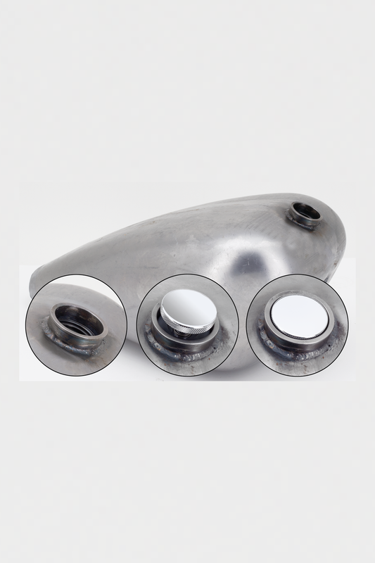 IMAGE SERIES 3" STRETCHED CHOPPER TANKS Complete with raised bung chrome