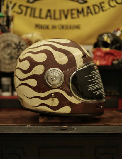 Кастомний шолом INDIAN MAROON / WHITE