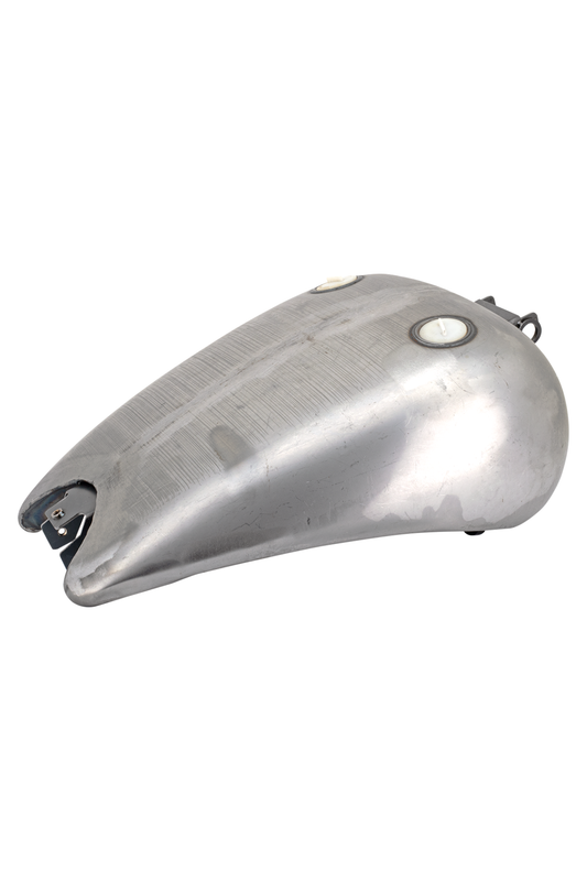ONE PIECE 2" STRETCHED SMOOTH TOP STEEL GAS TANK FOR DYNA MODELS Dual cap (style B)