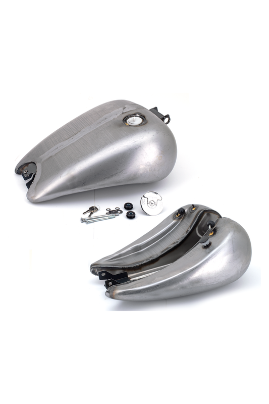 ONE PIECE 2" STRETCHED SMOOTH TOP STEEL GAS TANK FOR DYNA MODELS Single cap (style D)