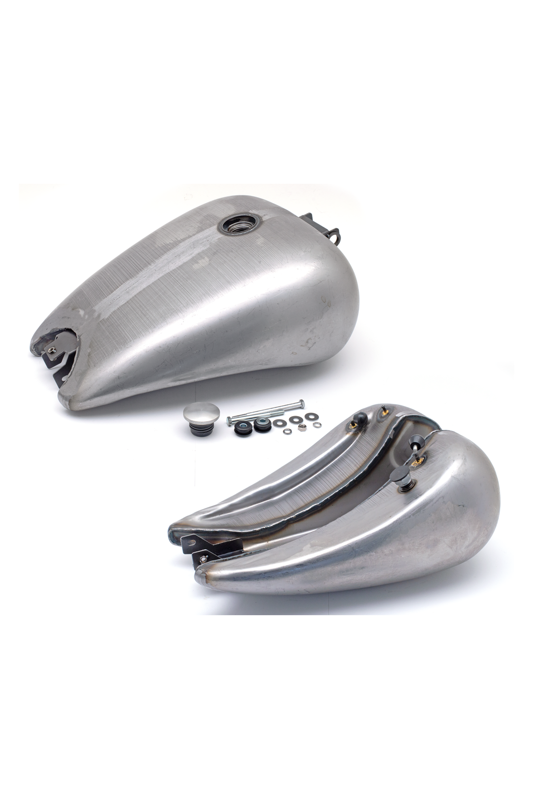 ONE PIECE 2" STRETCHED SMOOTH TOP STEEL GAS TANK FOR DYNA MODELS With paintable (style G)