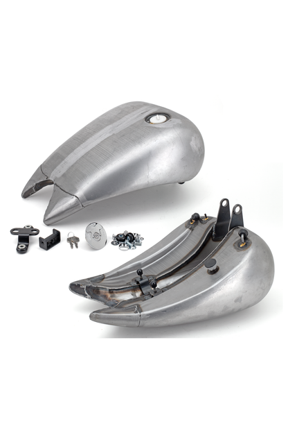 ONE PIECE 4" STRETCHED STEEL SMOOTH TOP GAS TANK FOR SOFTAILS Single cap (style D)
